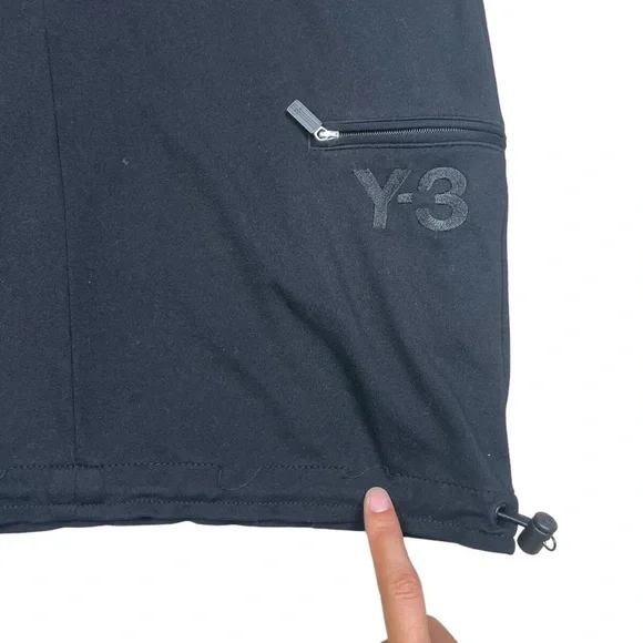 Adidas Y3 Hoodie Dress Women S Black Half Zip Up Yohji Yamamoto Y2K Pockets - Picture 11 of 12